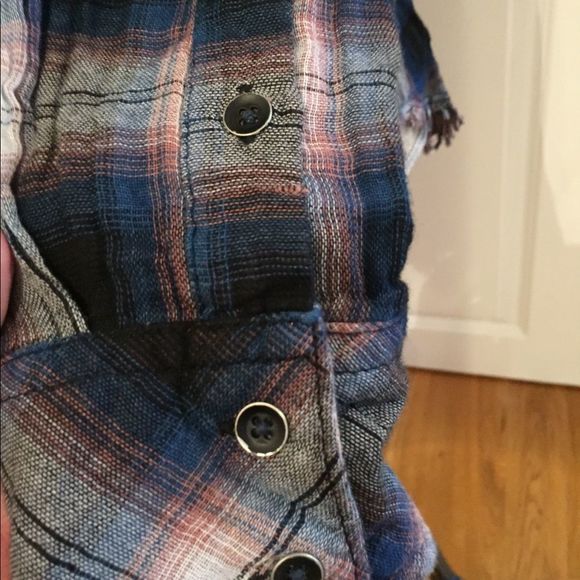 Anthropologie Cloth & Stone Plaid Shirt Sz S/M - Picture 5 of 9